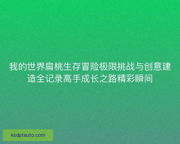 我的世界扁桃生存冒险极限挑战与创意建造全记录高手成长之路精彩瞬间